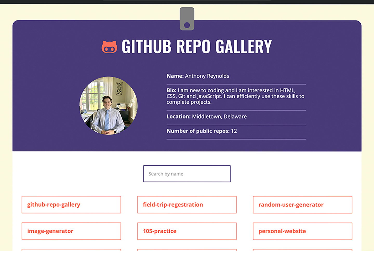 Github Repo Gallery